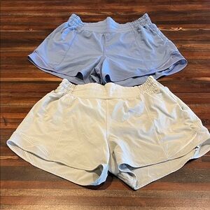 Lululemon Hottie Hot 2.5 inch Athletic Shorts set, blue and green size 6